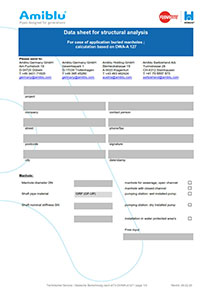 Data sheet for structural analysis of burried manholes