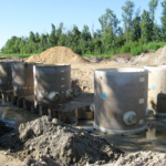 DN 3000 GRP Pump Shafts equipped with instruments for wastewater disposal in Russia