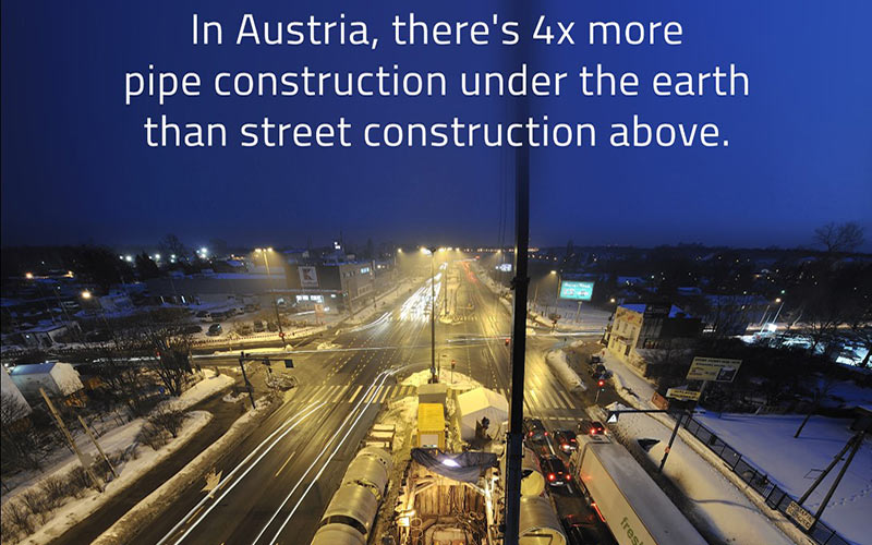 4x more pipe than street construction Austria