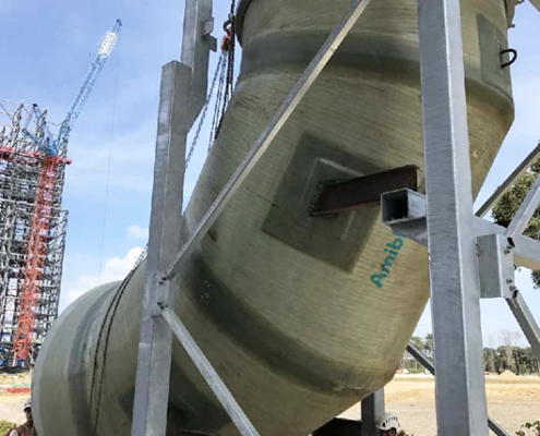 Amiblu Flowtite GRP elbow DN 2500, PN 10 for the Ariane 6 water deluge system