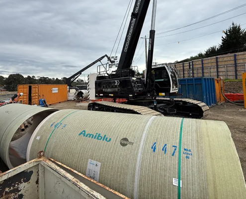 Amiblu Flowtite GRP jacking pipes DN 1500 for the Eastern Freeway Project in Melbourne, Australia