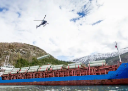 Amiblu Flowtite pressure pipes on ship for hydropower project Breivikelva, NO