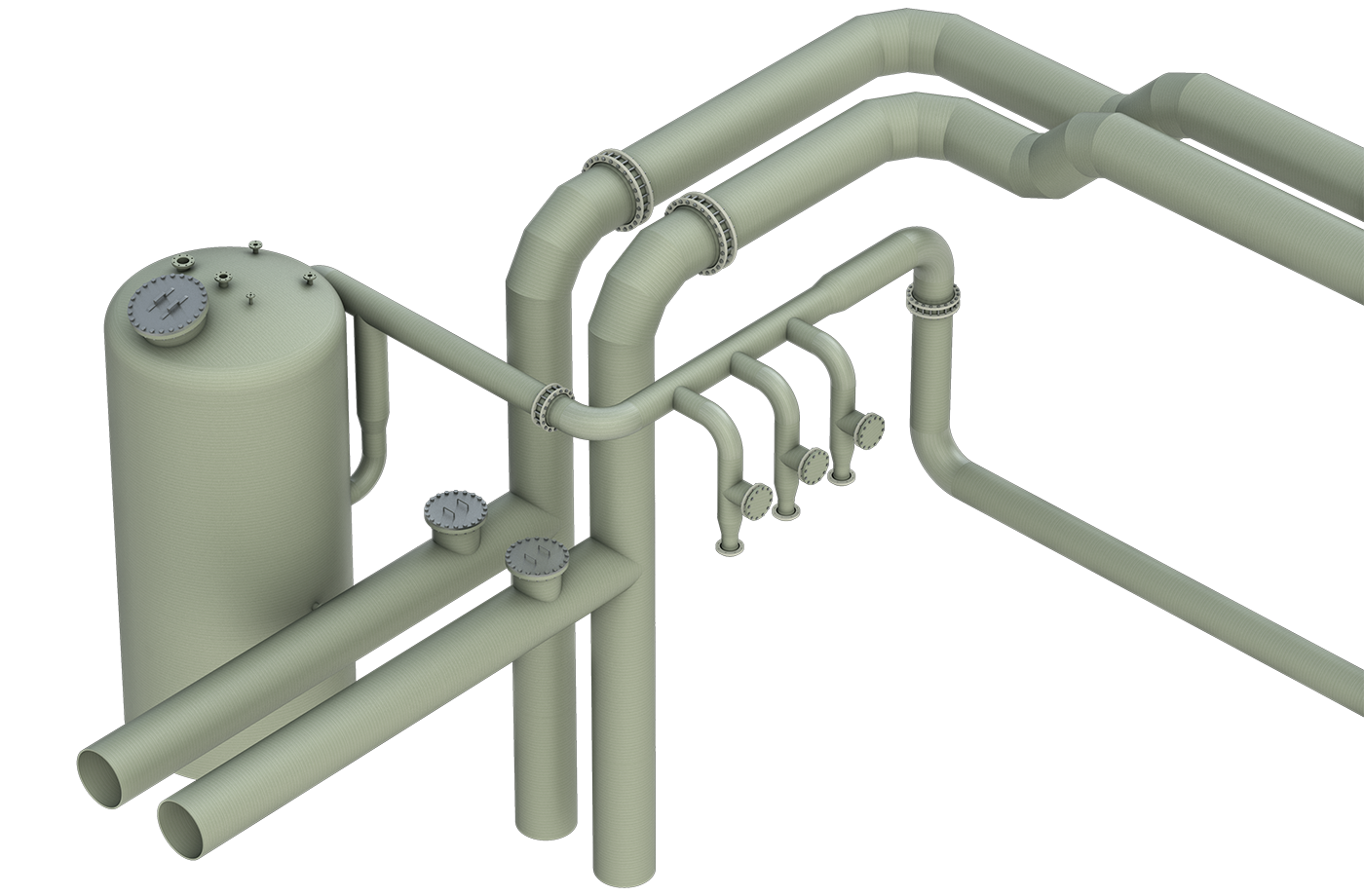 Amiblu GRE tank piping illustration