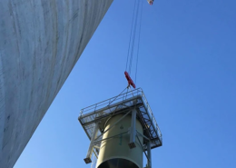 Amiblu GRP pipe lifted with a huge crane for the Ariane 6 water deluge system