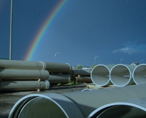 Amiblu GRP pipes with rainbow