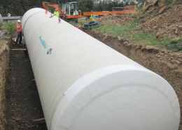 Installation Amiblu GFK-Trinkwasserbehälter Mehren, Deutschland