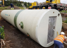 Installation GFK-Trinkwasserbehälter Mehren, Deutschland