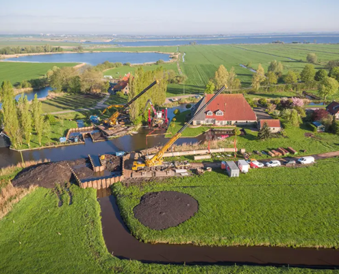 installation of Amiblu GRP pipelines for irrigation project in Friesland, Netherlands