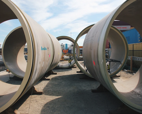 Amiblu Hobas jacking pipes for North Yarra Main Sewer in Melbourne, AUS