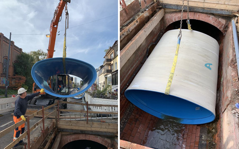 Amiblu NC Line pipes renovate damaged brick sewer