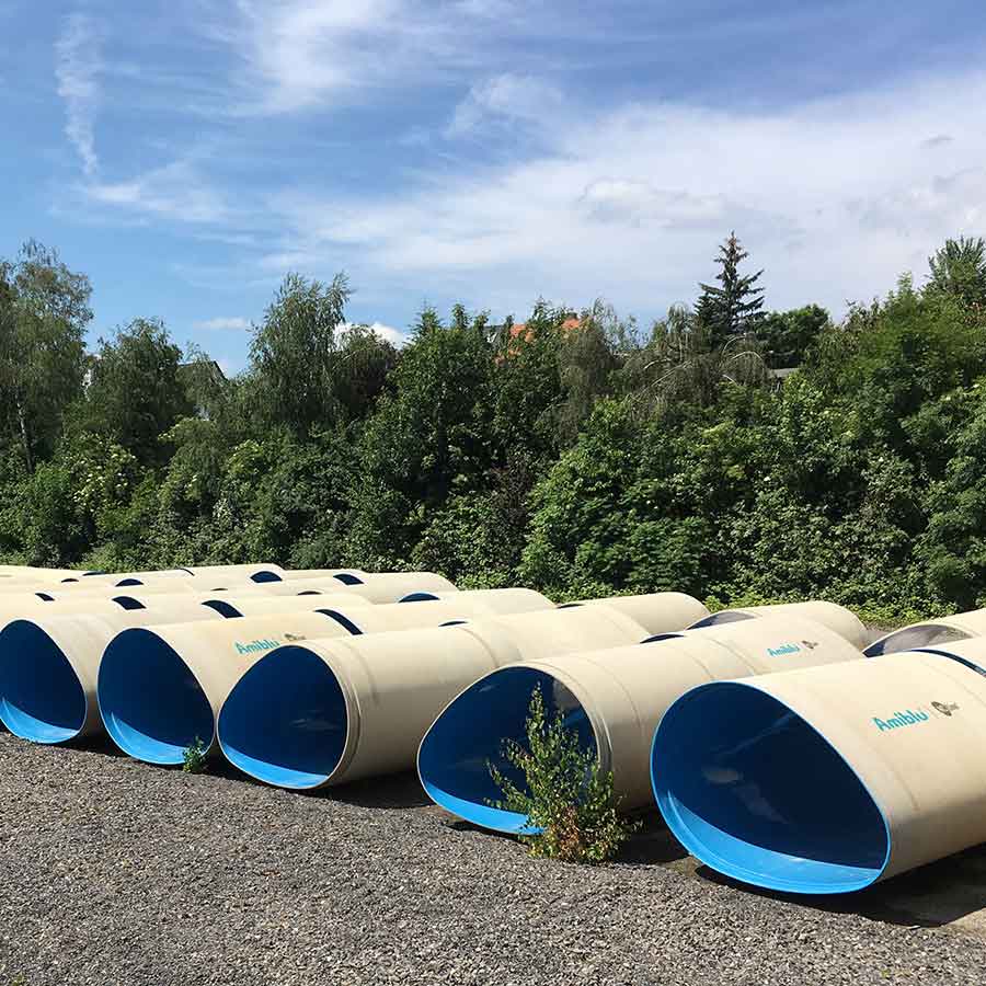 Storing Amiblu NC Line (non-circular) pipes