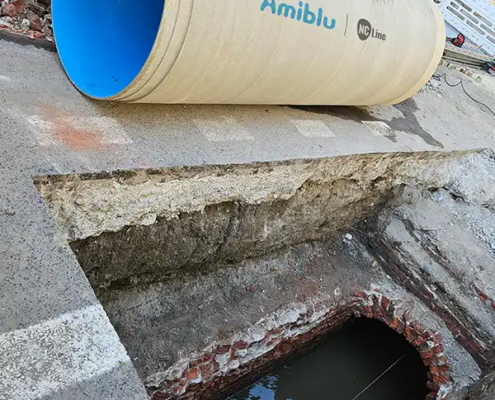 Rehabilitation of combined sewer with Amiblu NC Line profiles in Wroclaw, Poland