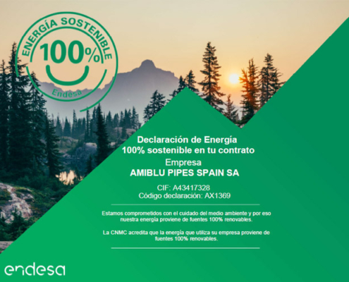 Declaración de Energía 100% sostenible Amiblu Pipes Spain