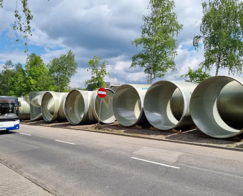 Amiblu Flowtite GRP pipes for rainwater drainage system in Katowice, Poland 2021