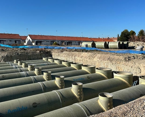 Amiblu participa en la ejecución del tanque de tormentas de PRFV de Ciempozuelos
