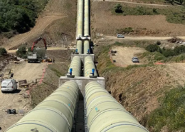 final stage of the irrigation project Sifon del Bronco in Spain