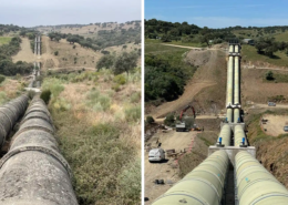 Before and After renovation of the Amiblu irrigation project Sifon del Bronco, Spain