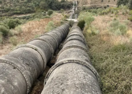 demolished pipeline of the Bronco Siphon in Montehermoso, Spain