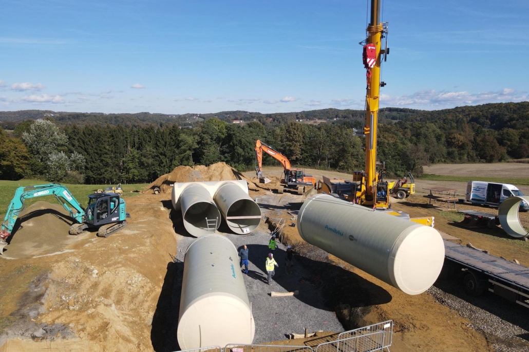 Amiblu potable water tank installation in Neuhaus, Austria