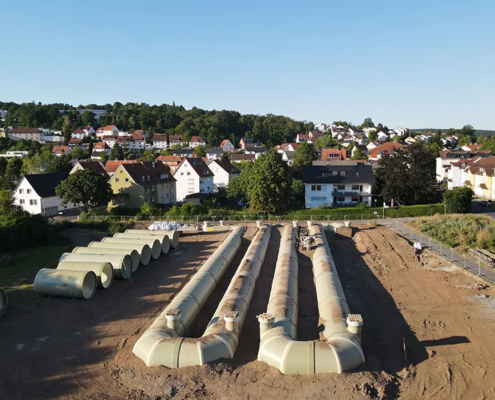 Fulda stormwater retention basins installation