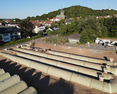 Fulda storage sewer showing 4 segments