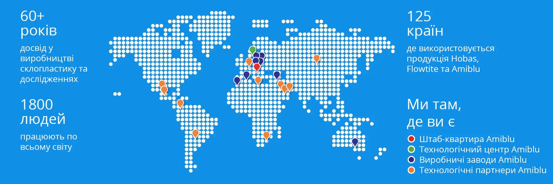 Amiblu world map and facts Ukrainian version