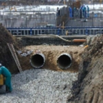 installation of Hobas pipes for the main sewer in Brno