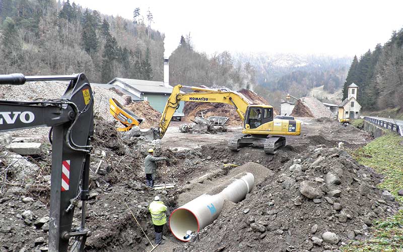 GRP hydropower pipline producing clean energy from the power station Ebriachbach