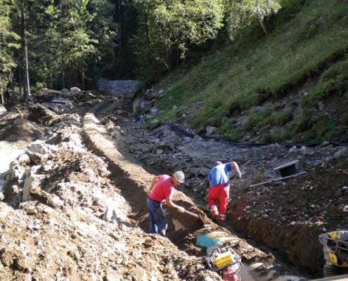 GRP hydropower pipline producing clean energy from the power station NockEngergie Glanzer