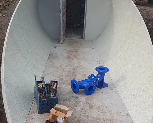 Eingangsbereich Trinkwasserbehälter Mehren, Deutschland