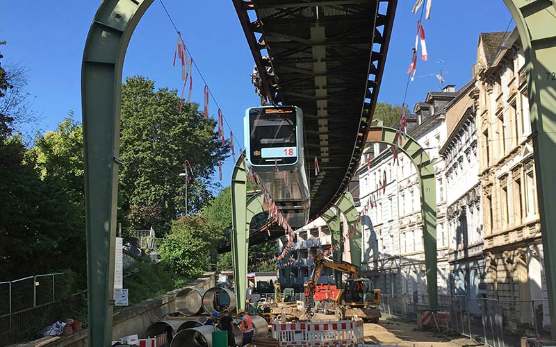 Flowtite GRP pipes installed below Wuppertal Suspension Railway
