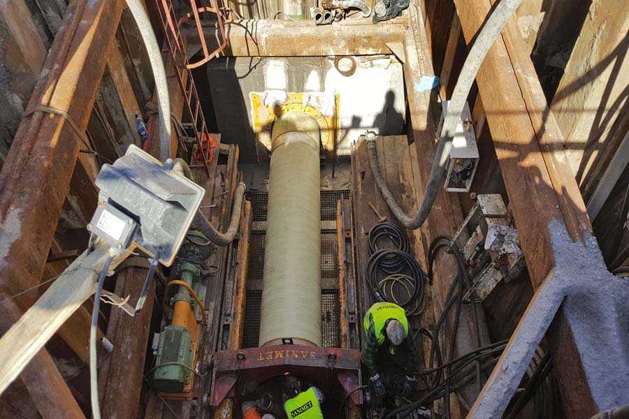 Flowtite pressure pipe jacking Junikowsko sewer