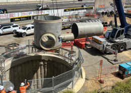 Installation of Amiblu Flowtite GRP jacking pipes and GRP manholes for the Eastern Freeway Project in Melbourne, Australia