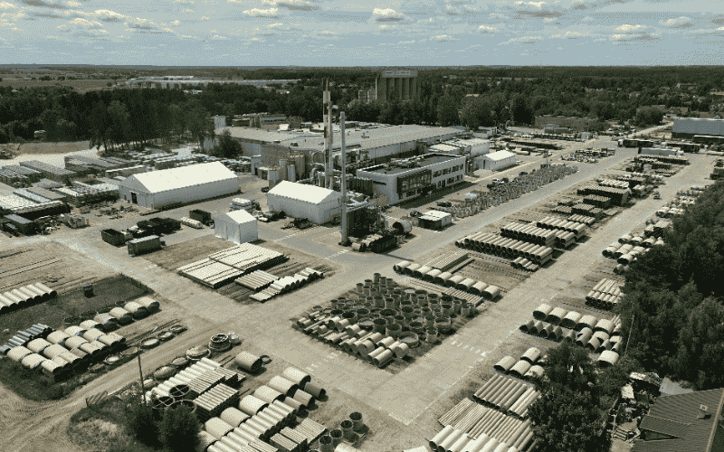 Widok na fabrykę Amiblu w Gdańsku