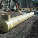HOBAS Emergency oil leak tank DN 1200 installed in open trench in Vantaa, FI