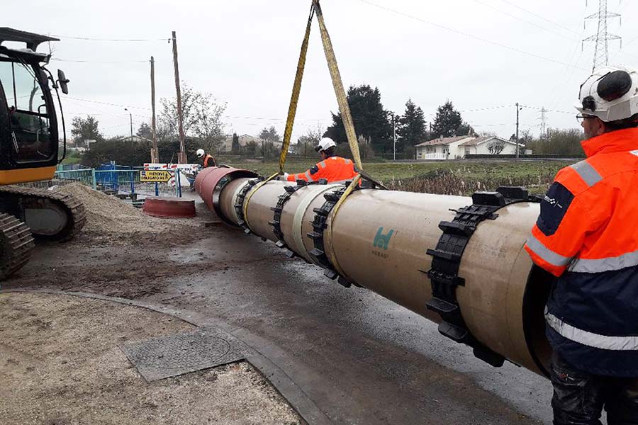 High performance double sewer Line Hobas GRP Eysines