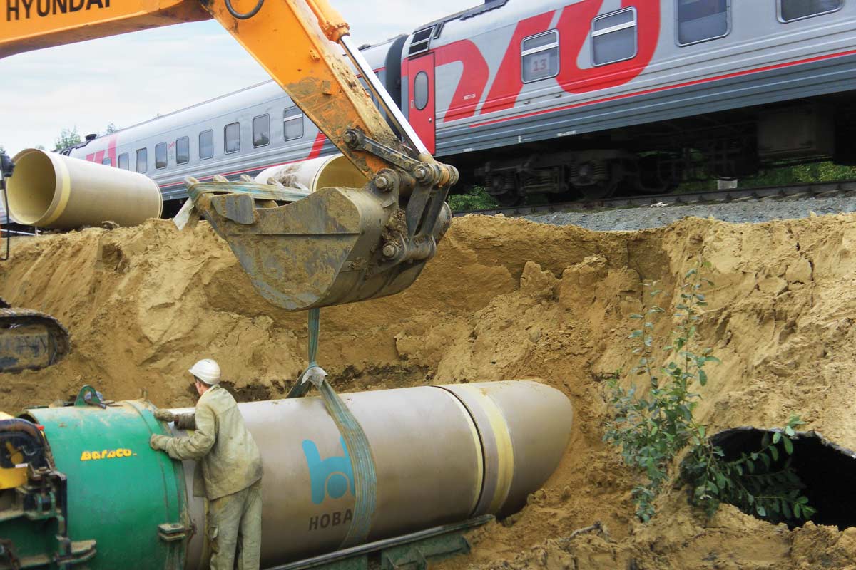 Hobas GRP Pipes Jacked under Russian Railway