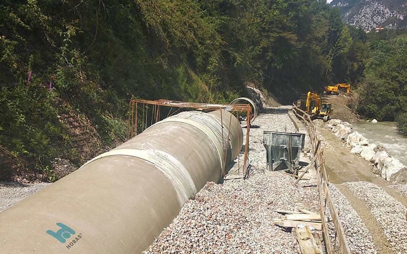 Hobas hydropower pipeline in Angolo Terme in Italy