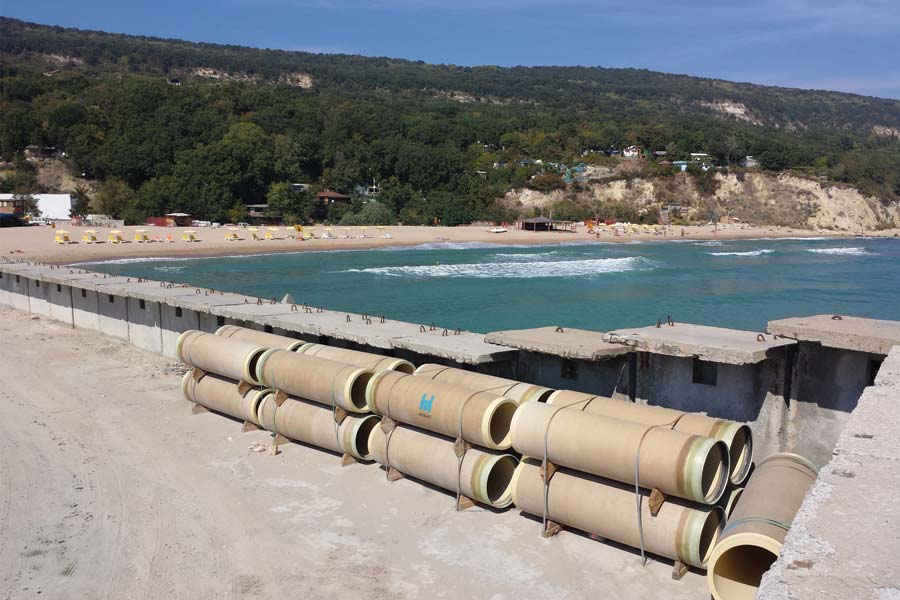 HOBAS Pressure Jacking Pipes for a Sea Outlet in Bulgaria