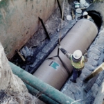 HOBAS Pipe Sliplined Under Highway and Railroad in the US