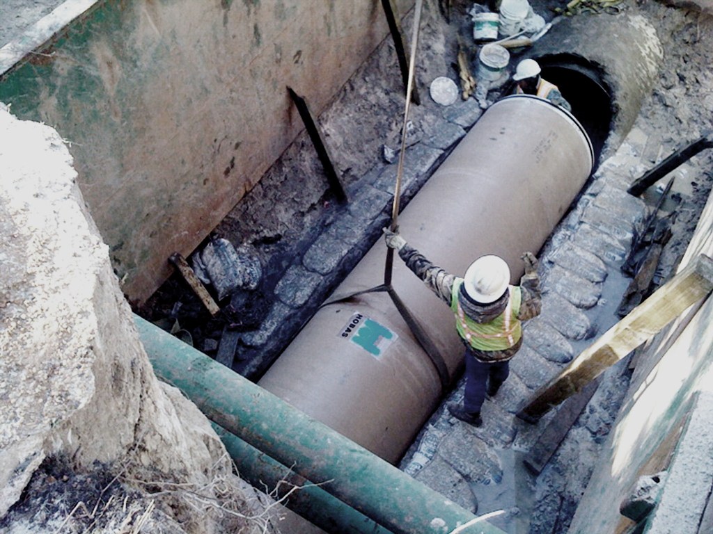 HOBAS Pipe Sliplined Under Highway and Railroad in the US