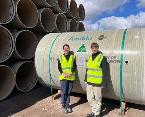 Australian made Amiblu GRP pipes for Hobsons Bay Main Sewer Upgrade in Melbourne
