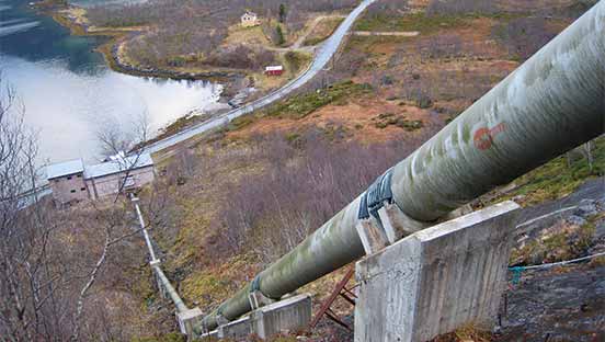 GRP penstock for hydropower pipe project Vangpollen