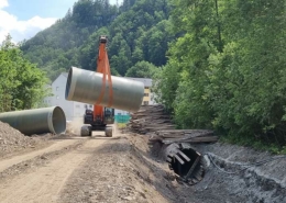 Amiblu GRP pipes replace old wooden penstock at hydropower plant Auwehr in Austria