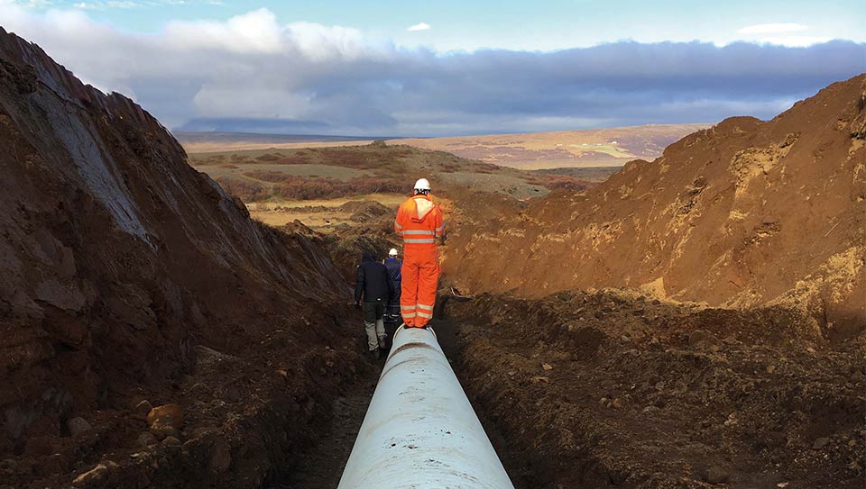 Installation of Flowtite Grey pipe in Husafell, Iceland