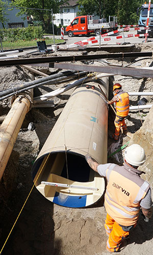 Sanierung von Bachdurchlässen mit Hobas PU Line Rohren in Aargau, CH