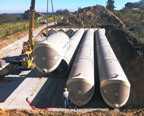 installation of potable water tank 1000 m³ in Pitomača, Croatia