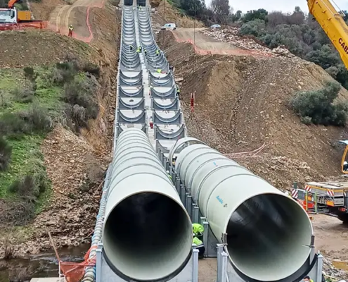 installation of two new GRP pipelines for the Sifon del Bronco irrigation project in Spain