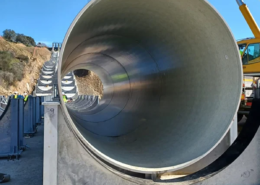 installation of Amiblu GRP pipeline for irrigation project Sifon del Bronco in Spain