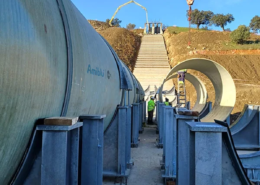 installation of Amiblu GRP pipeline for irrigation project Sifon del Bronco in Spain